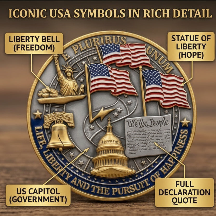USA 250th Anniversary Commemorative Coin -  (1776-2026)